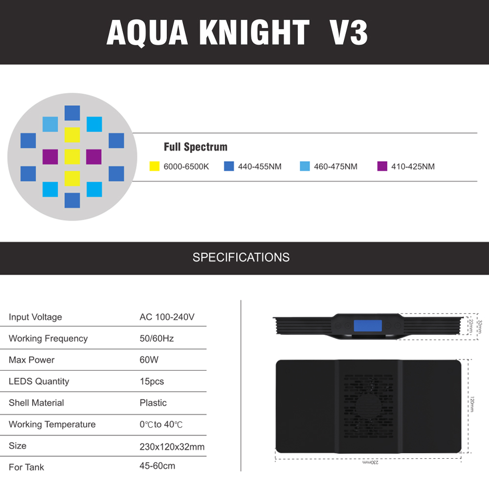 60W Aquarium Light Marine Reef - Reef Lighting ulasan dan harga